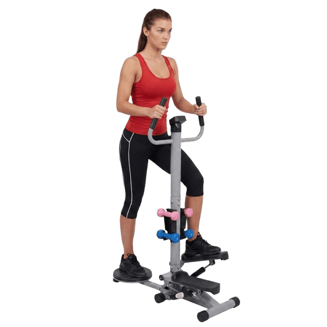 3-in-1 Twist Stepper with Handlebar, Dumbbells & Hydraulic Resistance – Multifunction Home Fitness Machine
